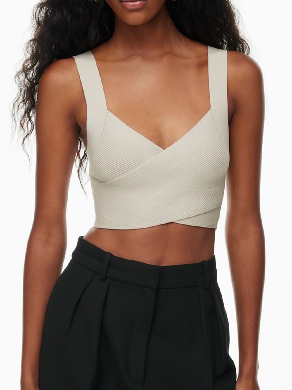 Babaton Sculpt Knit Greek Tank in Matte Pearl XS